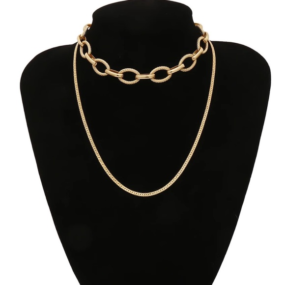 18K Gold Plated Double Layered Necklace - Picture 5 of 5